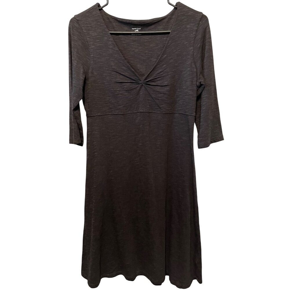 🌿 Horny Toad Eco Dress Small | Tencel Organic Cotton Knit 3/4 Sleeve in Brown